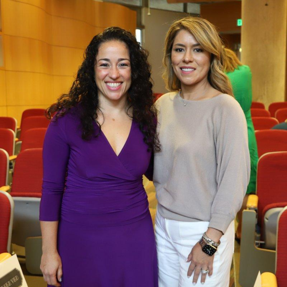 Pictured (L-R): Rosa Gonzalez-Guarda, PhD, MPH, RN, with Carla Diaz-Lewis, who along with her husband, established the lectureship series through a gift. (Photo by Merve Erten/UTHealth Houston)
